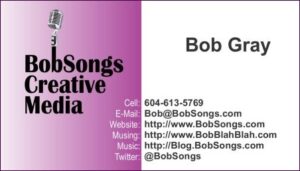 Bob Gray - BobSongs - BobSongs Creative Media