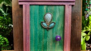 Door 659 - Garden Fairy Doors - Barnwood Fairy Door - GardenFairies.ca