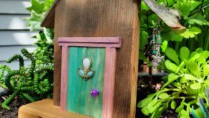 Door 659 - Garden Fairy Doors - Barnwood Fairy Door - GardenFairies.ca