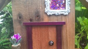 Door 664 - Garden Fairy Doors - Barnwood Fairy Door - GardenFairies.ca