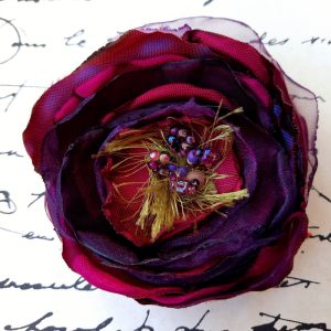 Fabric Flower Brooches